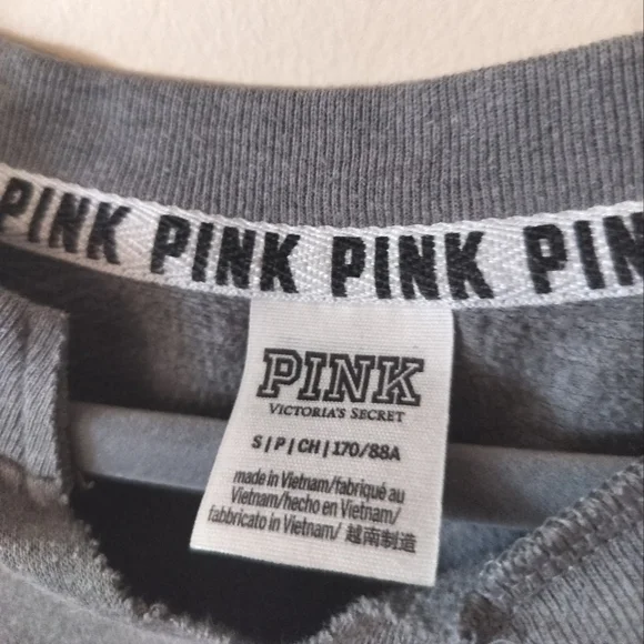 PINK gray crewneck size small - Picture 2 of 3